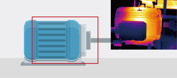 FLIR Cx5によるモーターの異常発熱検知イメージ